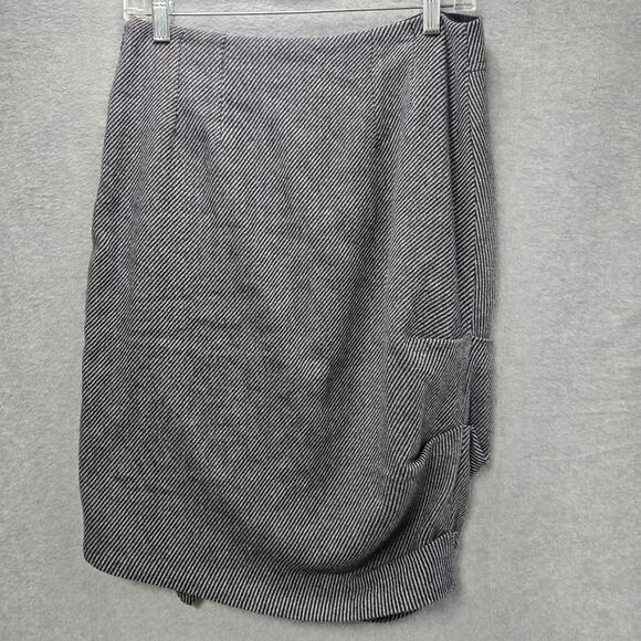 Eva Franco Anthropologie Fluttering Stripe Tweed Ruffle Skirt Size 4 - Picture 2 of 6